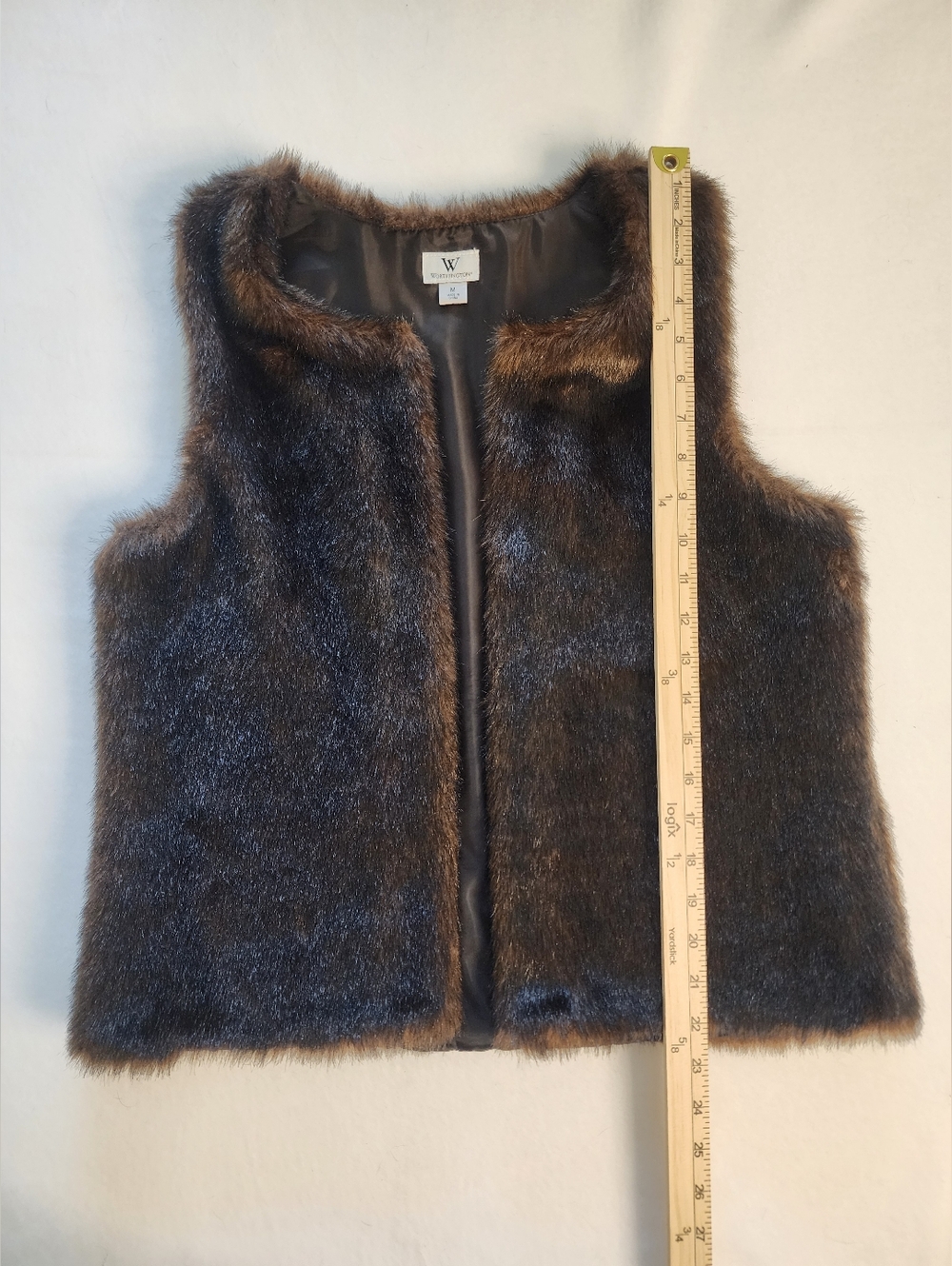 Vintage Worthingon Faux Fur Chocolate Brown Vest Like New Size Med Soft Festival - Picture 6 of 11